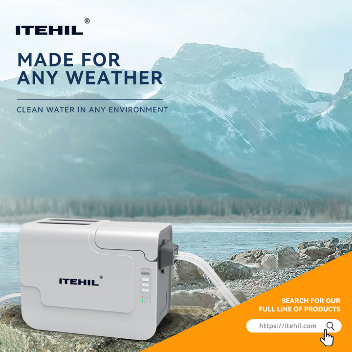 Portable water filtration system suitable for any weather