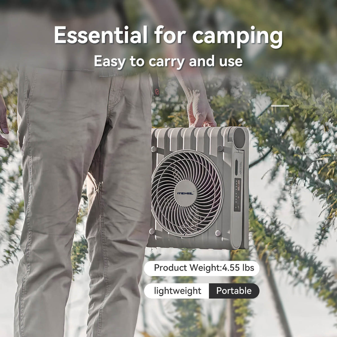 Solar fan, essential for camping, easy to carry and use