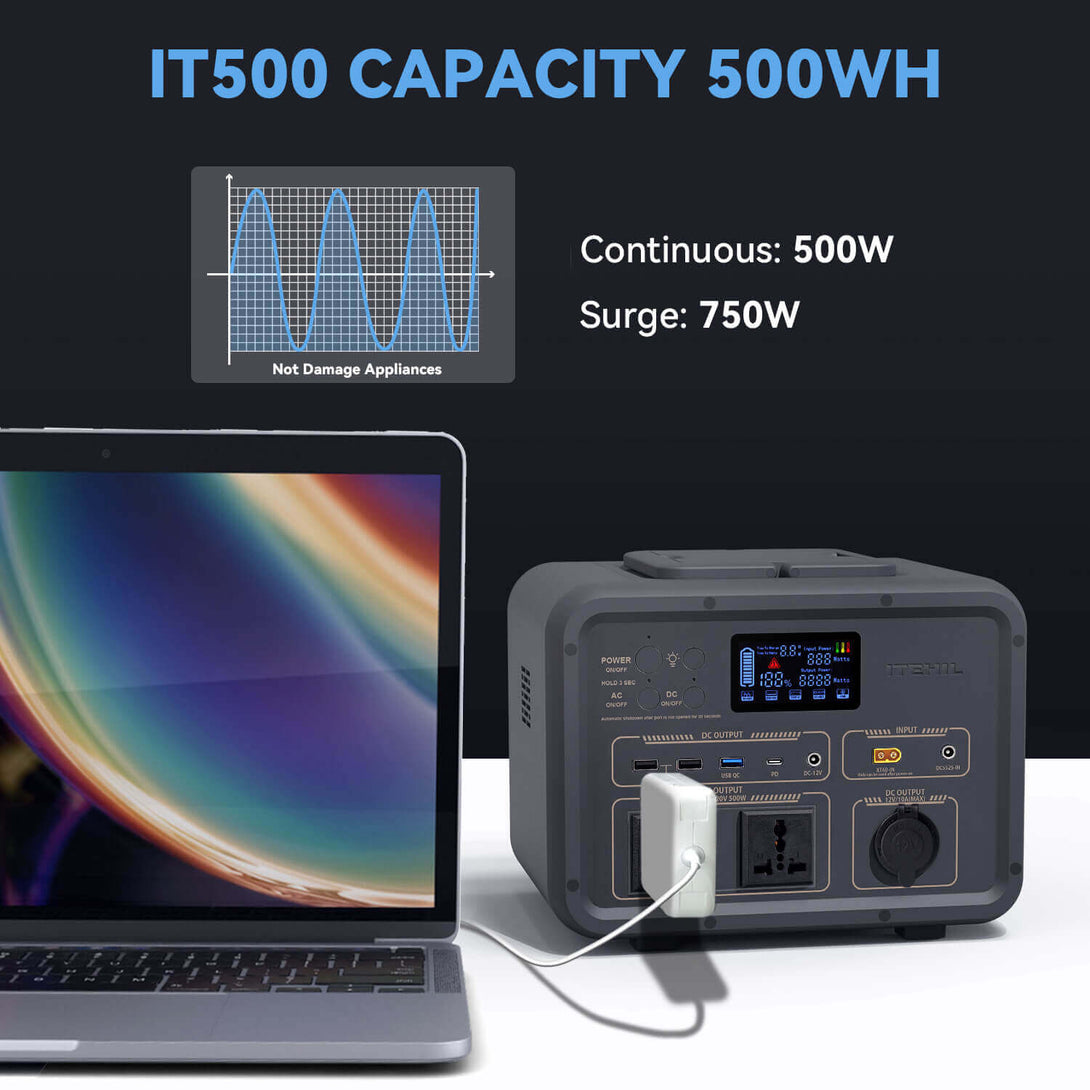 Portable Solar Generator IT500 Capacity 500WH